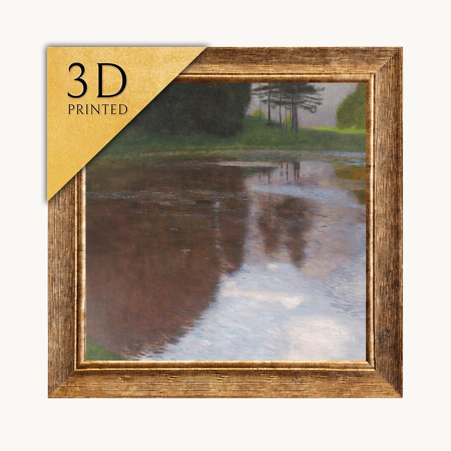 Gustav Klimt: A Morning by the Pond - 3D Textured Print