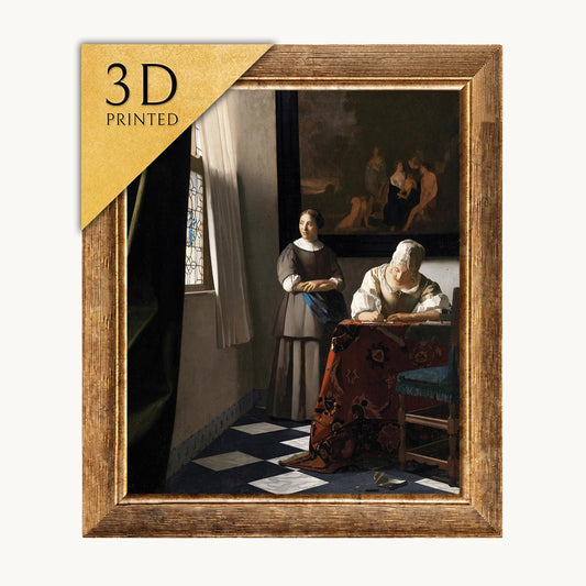 Vermeer: Woman Writing a Letter, 3D Textured Print