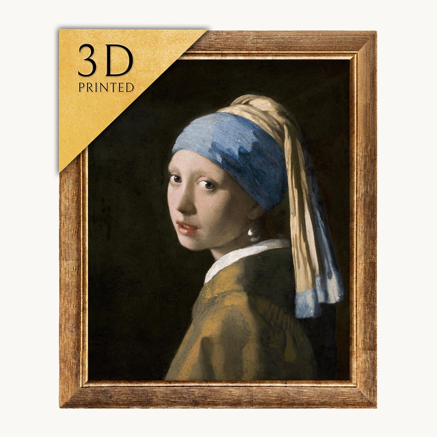 Girl with a Pearl Earring Print: Johannes Vermeer 3D Textured Replica