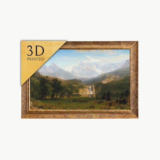 Albert Bierstadt Rocky Mountains 3D Print: Textured Oil Painting Replica