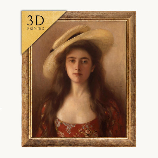 Alberth Lynch Woman in Straw Hat: 3D Textured Print