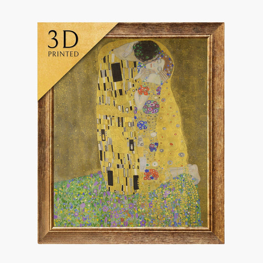 Gustav Klimt's The Kiss: 3D Textured Art Print