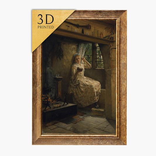 Frank Millet Print: A Cosey Corner, 3D Textured Oil Painting Reproduction