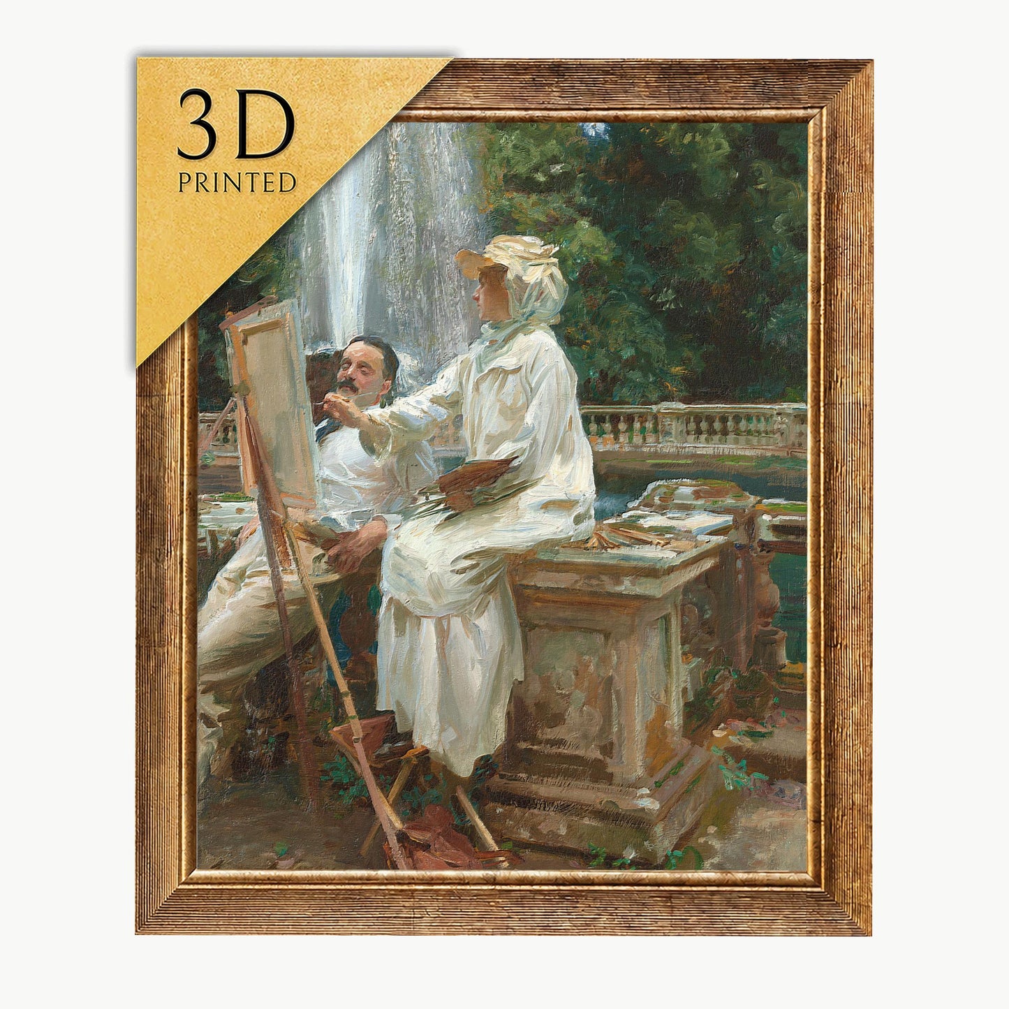 The Fountain by John Singer Sargent: 3D Textured Print
