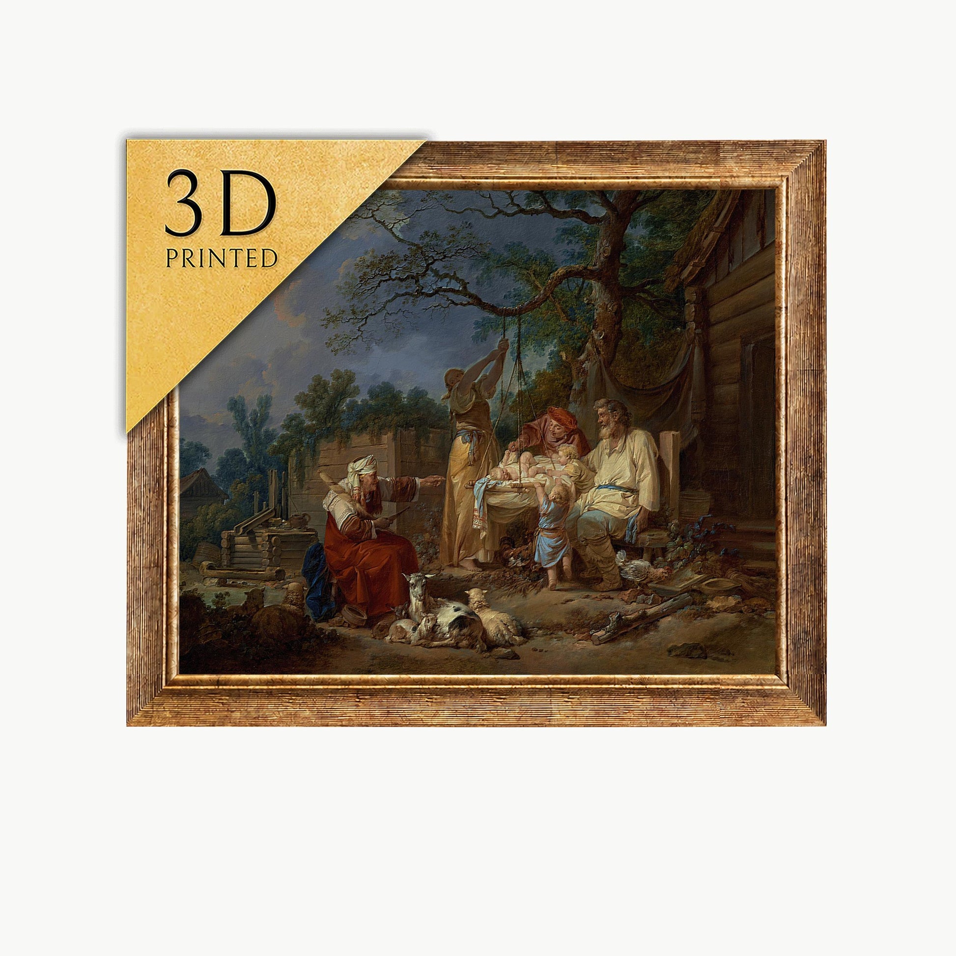The Russian Cradle 3D Print, Jean-Baptiste Le Prince, Textured Art