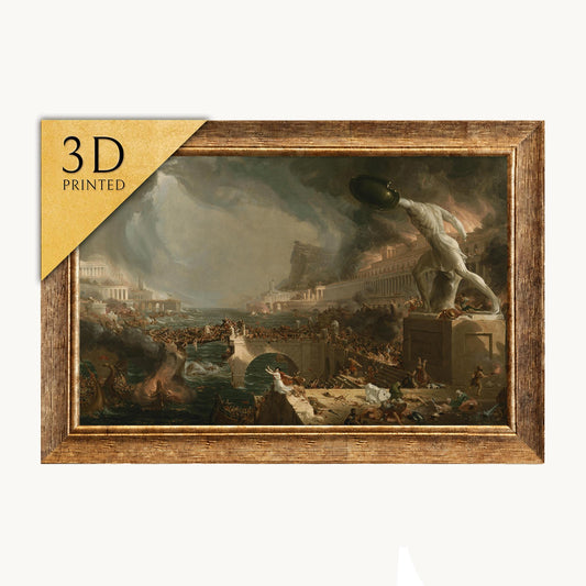 Thomas Cole 'Destruction' 3D Print: Textured Oil Painting Reproduction