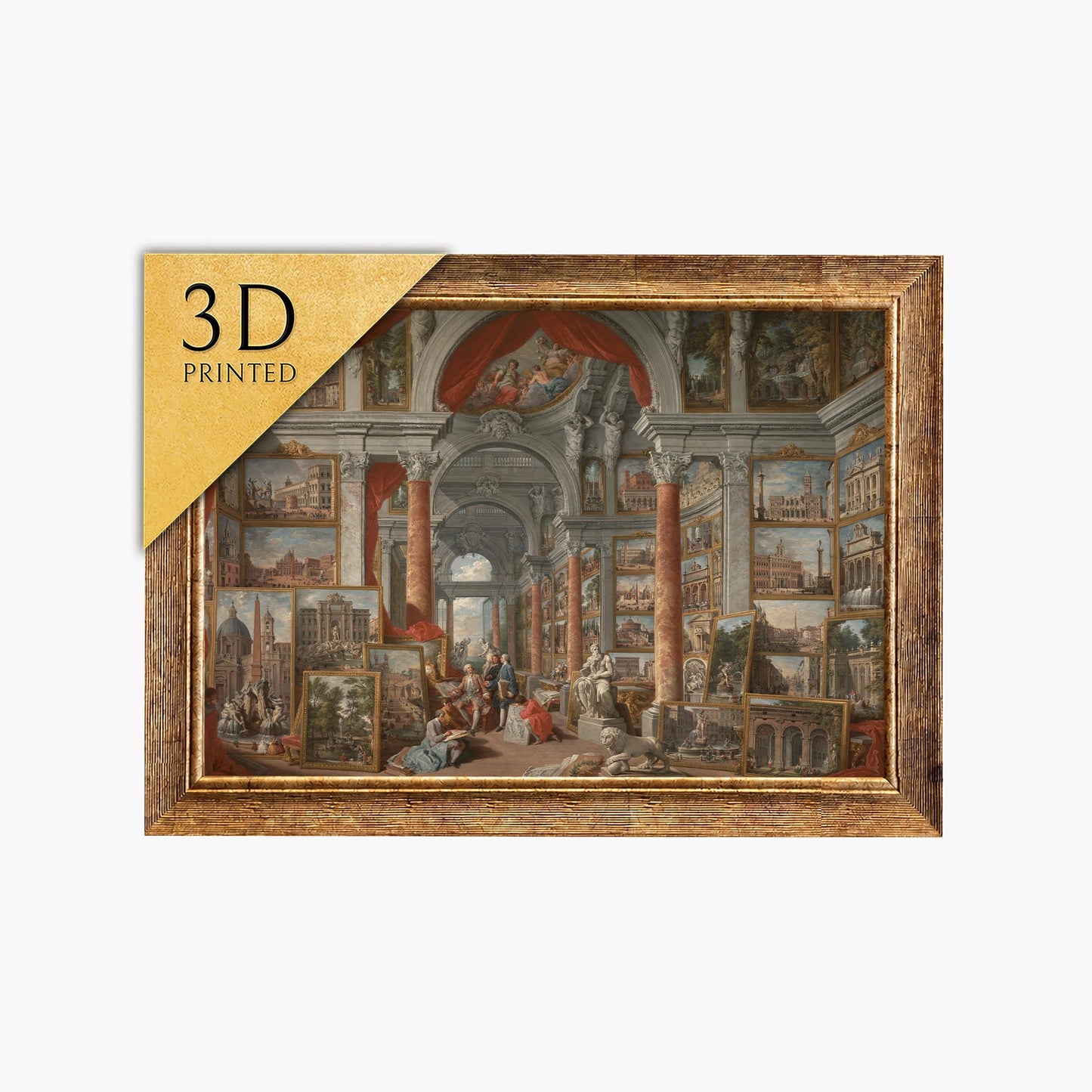 Pannini 'Picture Gallery' 3D Print: Renaissance Art Reproduction