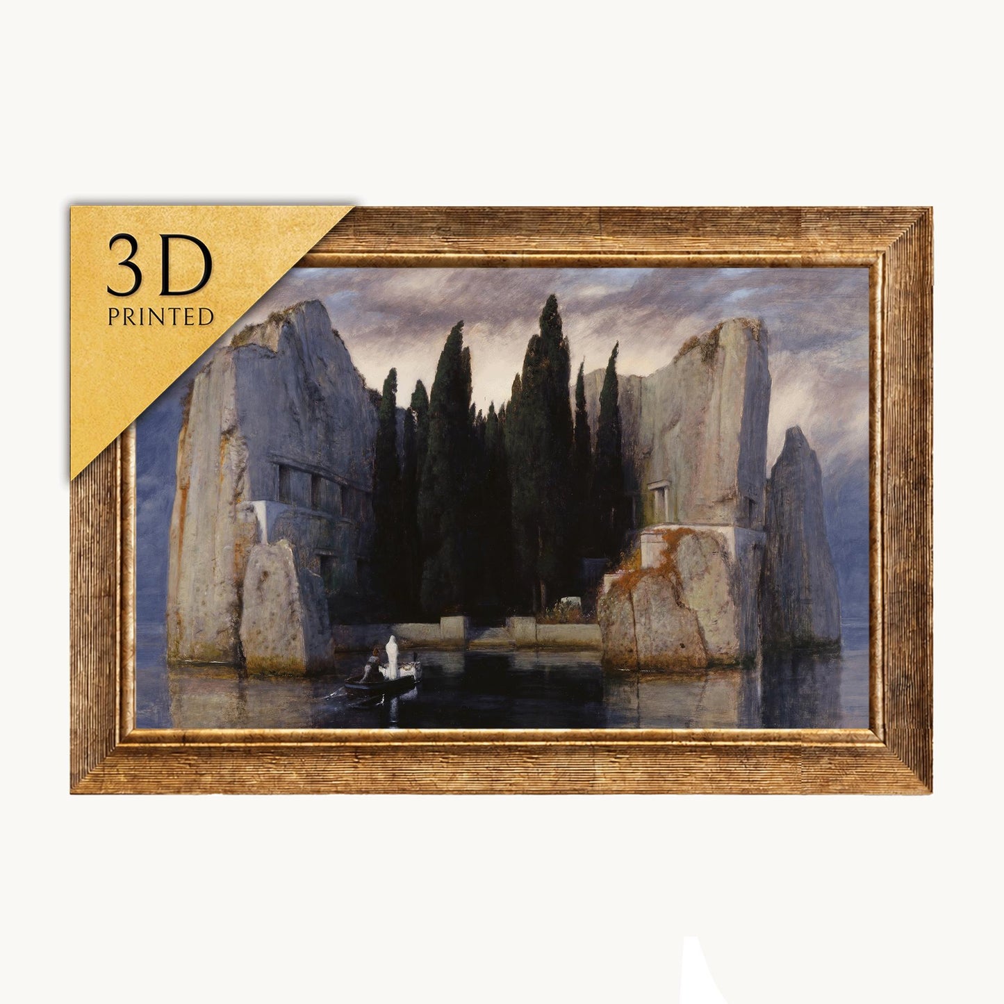 Isle of the Dead 3D Print, Arnold Böcklin Reproduction, Textured Oil Painting