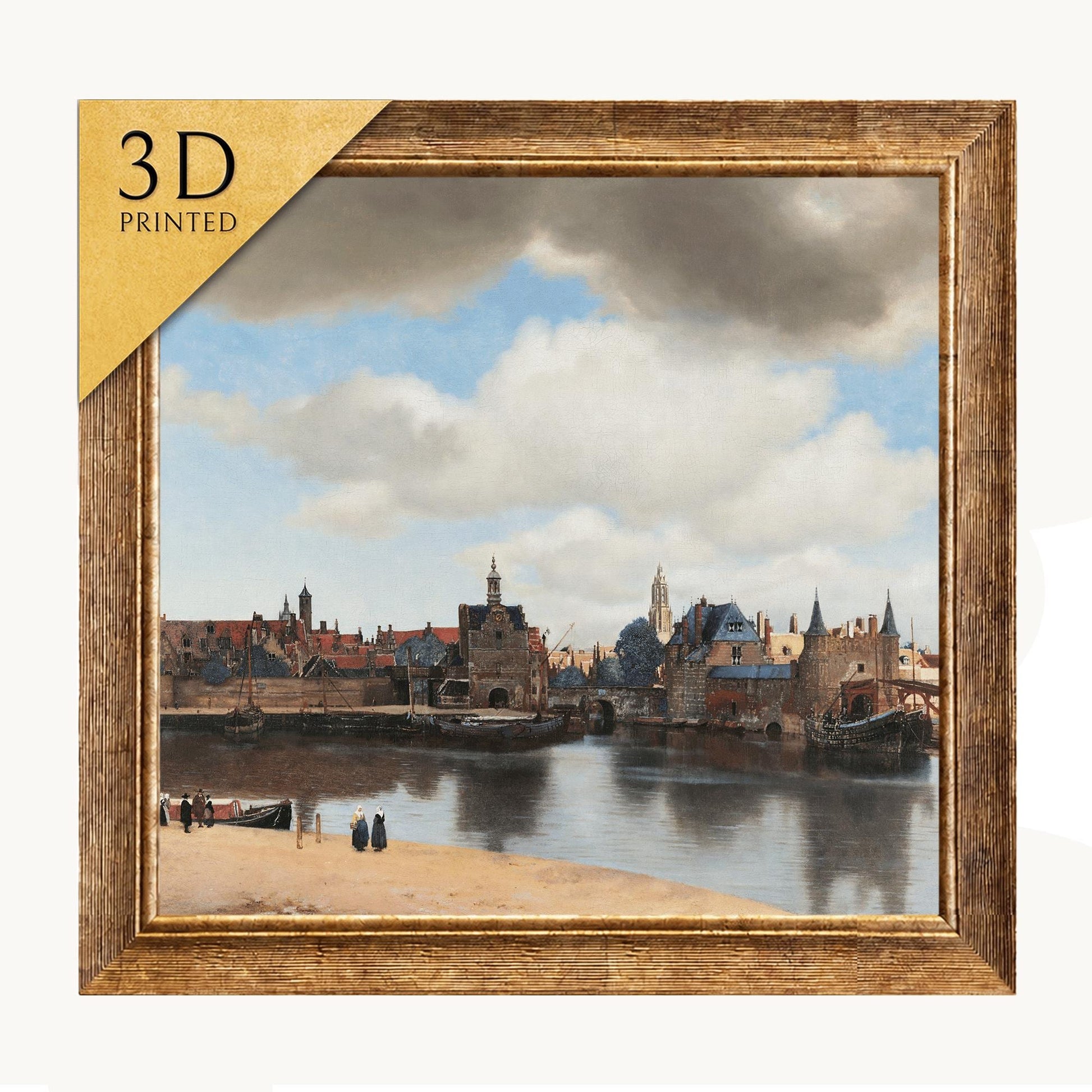 Vermeer's View of Delft: 3D Textured Art Print