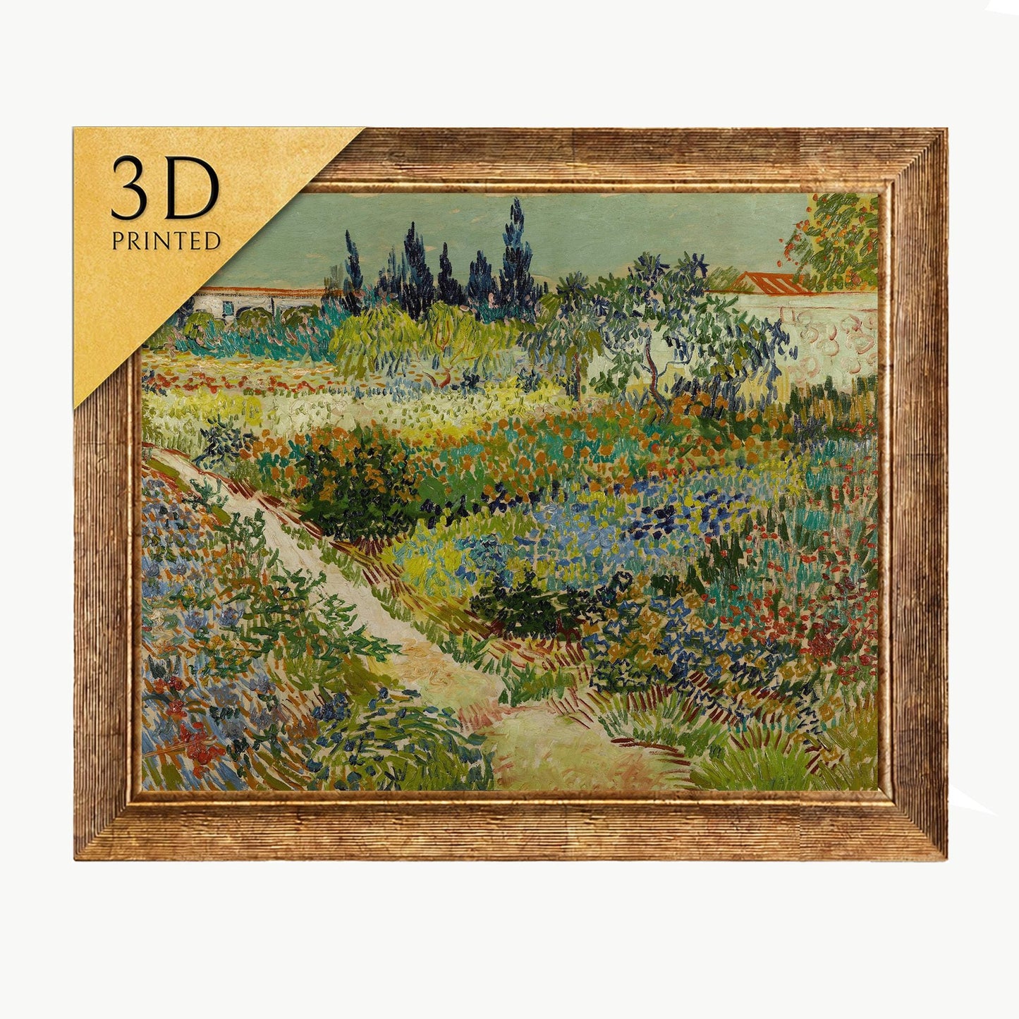 Van Gogh Garden at Arles 3D Print: Textured Oil Painting Reproduction