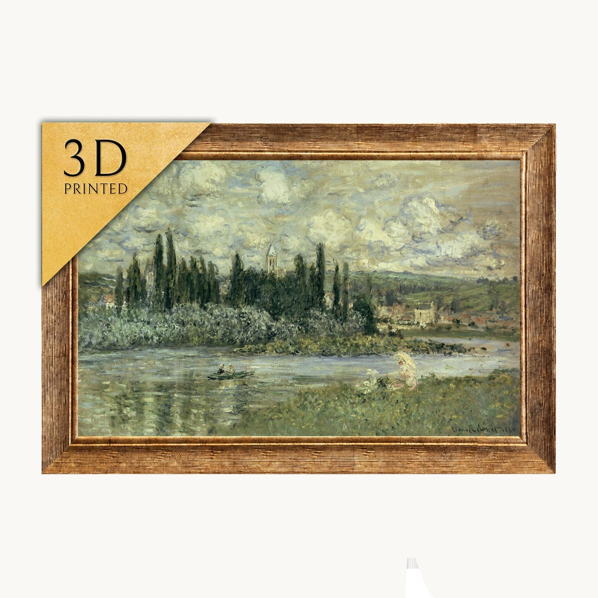 Claude Monet - View of Vetheuil: 3D Textured Art Print