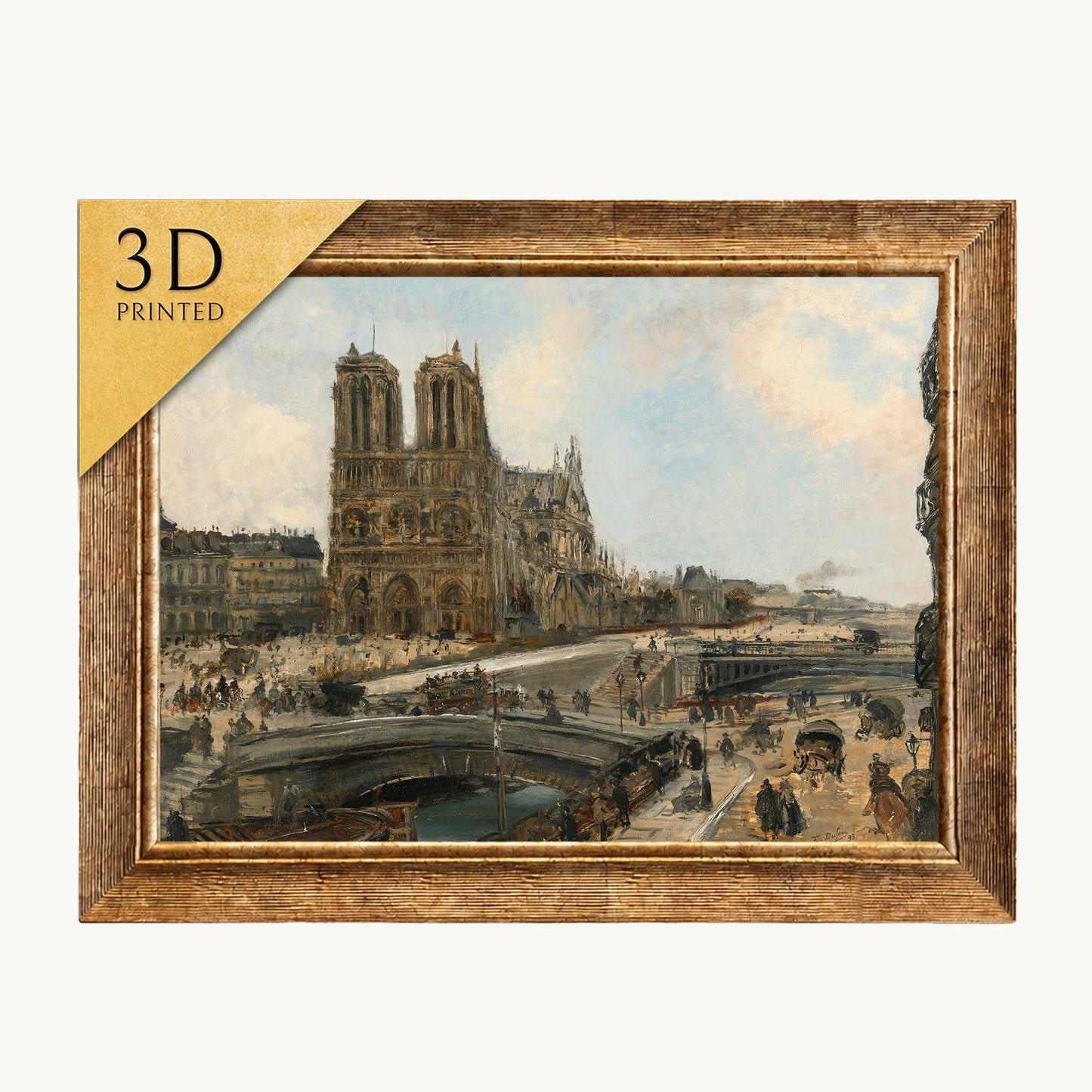 3D Printed Paris Notre Dame Painting - Edouard Jacques Dufeu