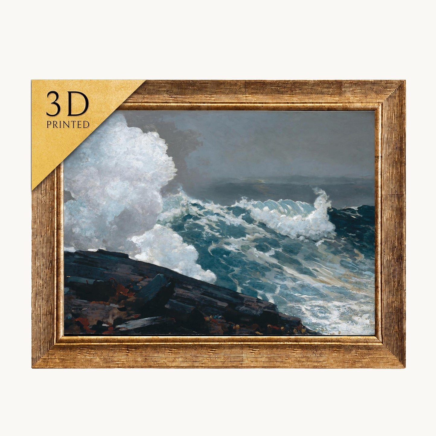 Winslow Homer Northeaster 3D Print: Textured Brushstrokes
