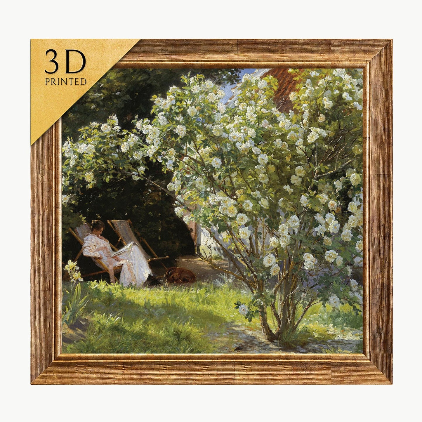 Roses by Kroyer: 3D Printed Textured Oil Painting Reproduction
