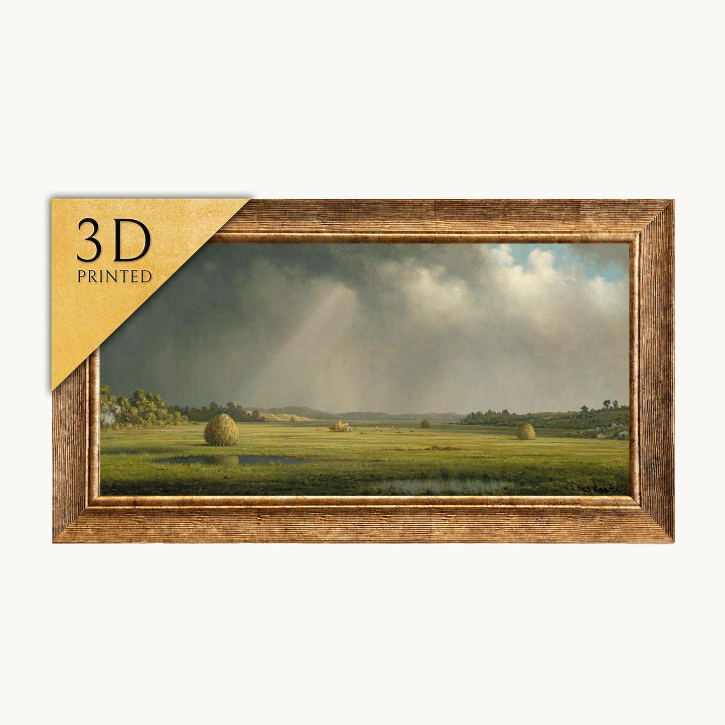 Newburyport Meadows 3D Print: Martin Johnson Heade Textured Landscape Art