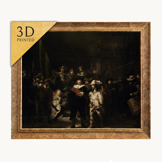 Rembrandt's The Night Watch 3D Print: Textured Oil Painting Reproduction