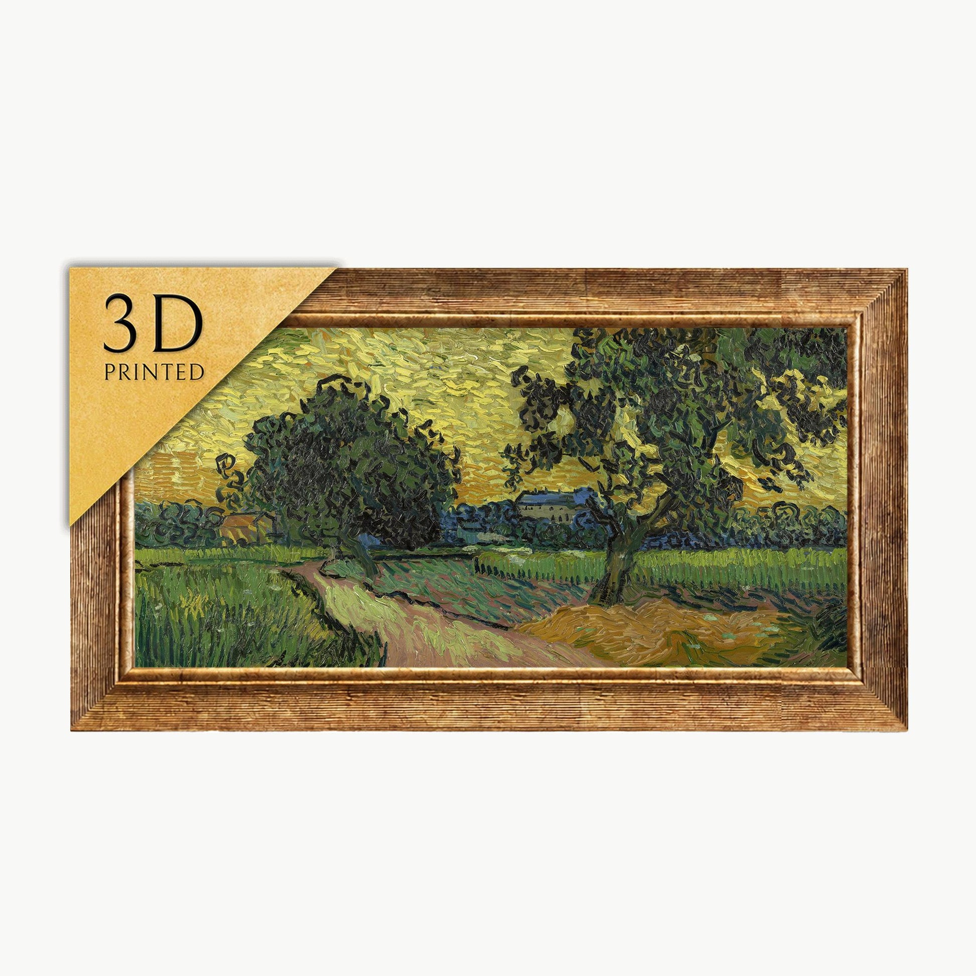 Van Gogh Landscape at Twilight: 3D Textured Print