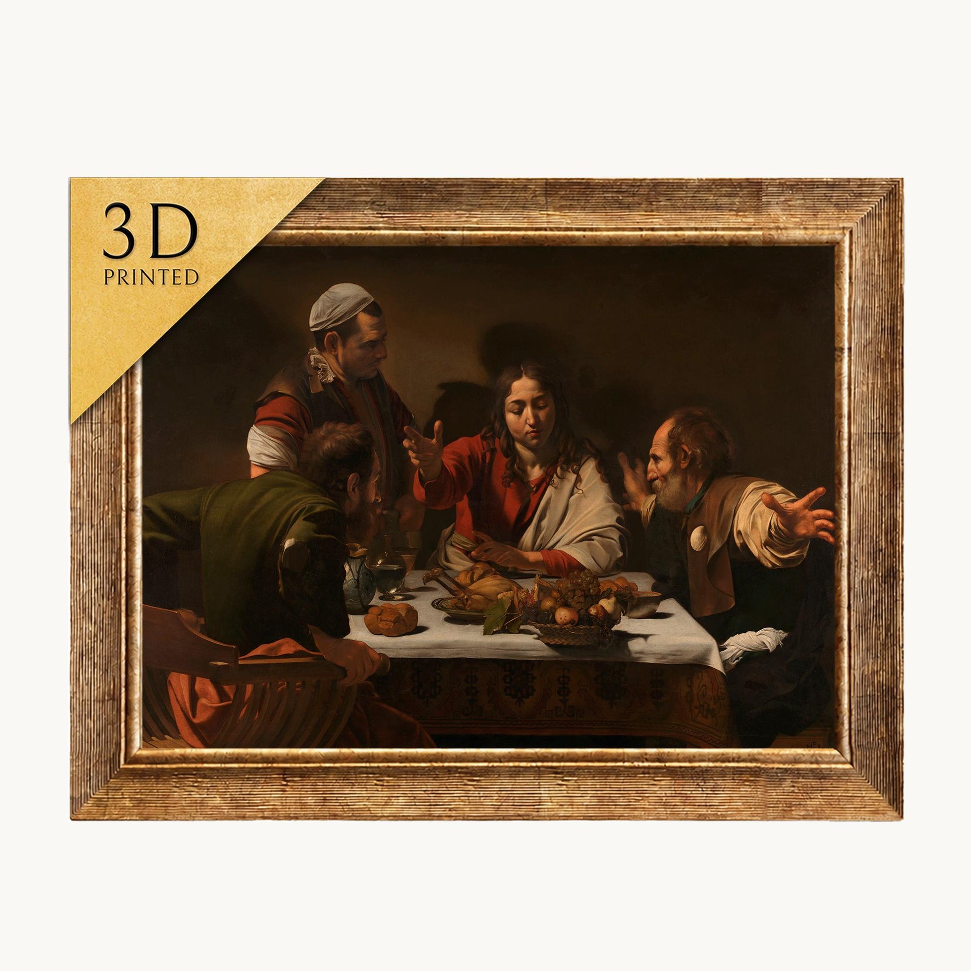 Caravaggio - Supper at Emmaus - 3D Printed Textured Oil Painting