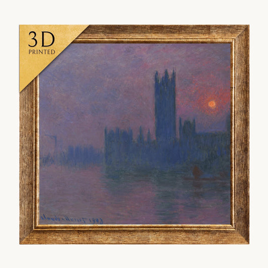 Monet Houses of Parliament Sunset: 3D Textured Print
