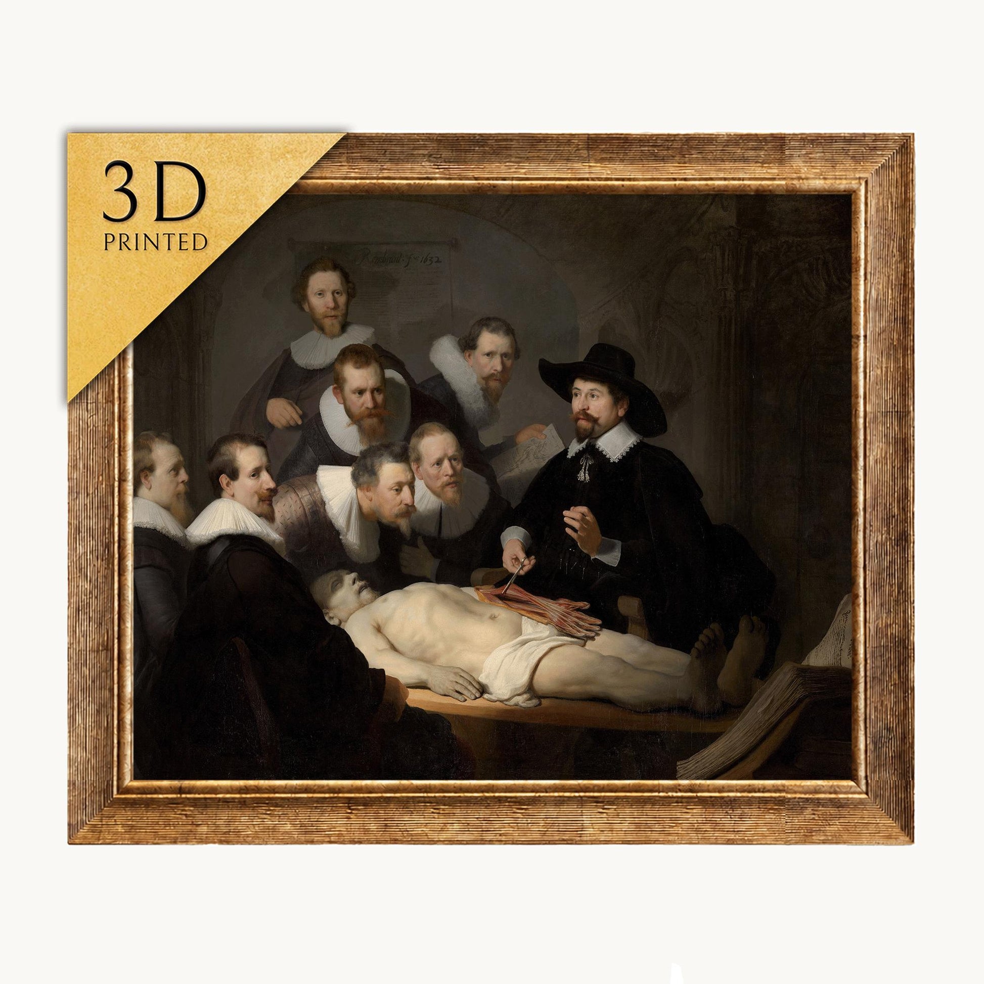 Rembrandt Anatomy Lesson Print: 3D Textured Oil Painting Reproduction