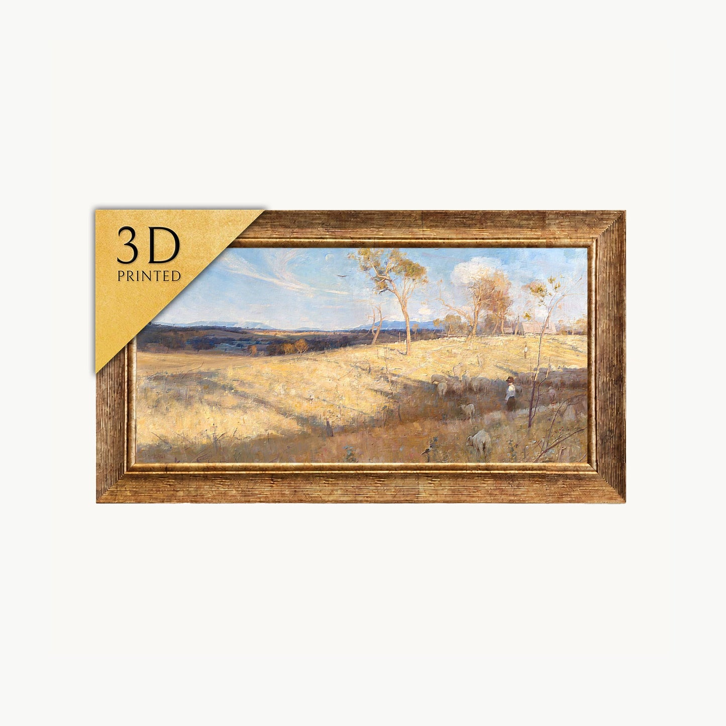 Arthur Streeton "Golden Summer" 3D Print: Textured Oil Painting Reproduction