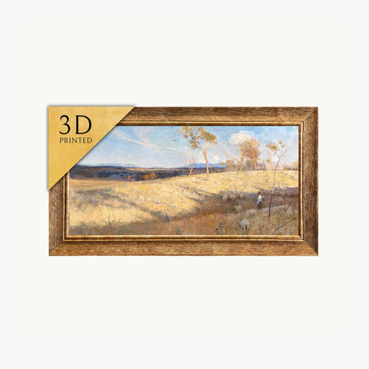 Arthur Streeton "Golden Summer" 3D Print: Textured Oil Painting Reproduction