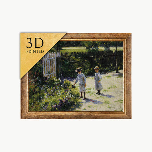 3D Printed Wladyslaw Podkowinski Art, Children in Garden, Textured Print