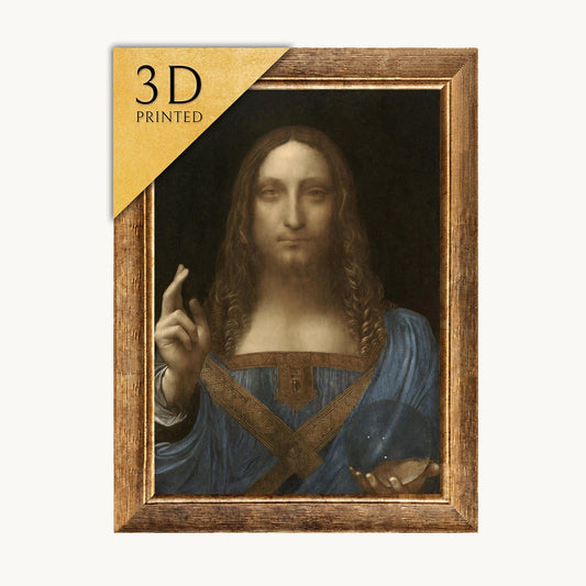 Salvator Mundi 3D Print: Leonardo Da Vinci Textured Oil Painting Replica