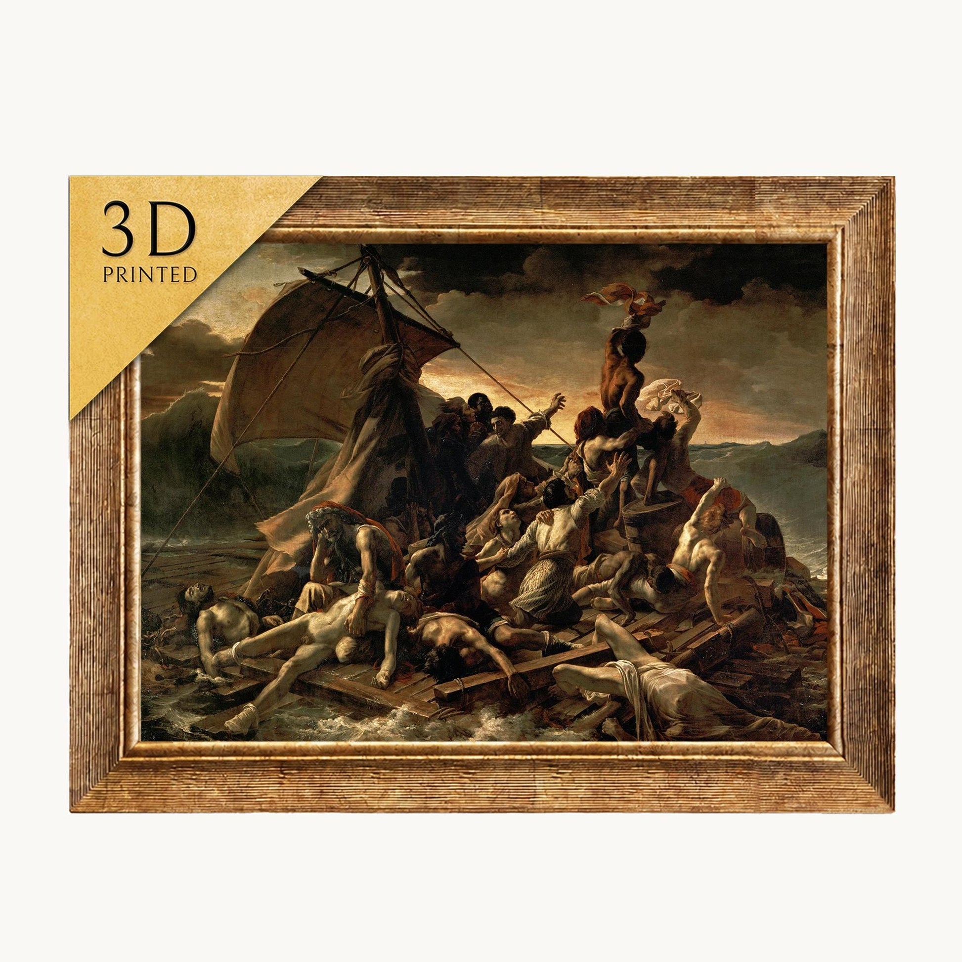 The Raft of the Medusa 3D Print: Textured Oil Painting Reproduction