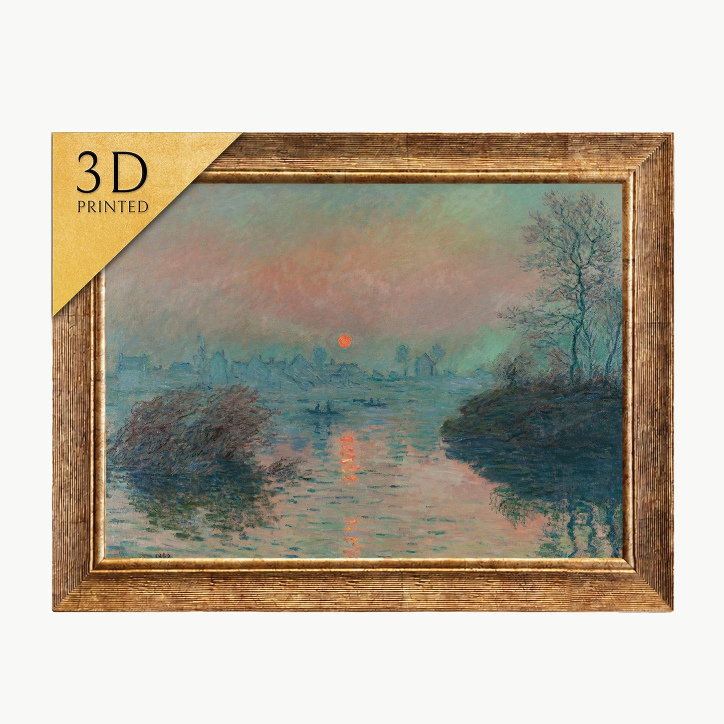 Claude Monet: Sunset on the Seine, 3D Textured Print