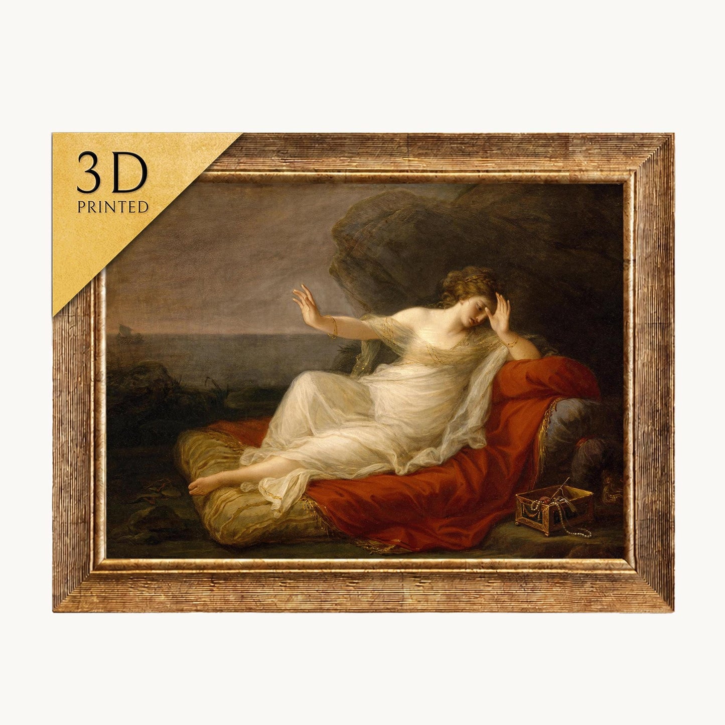 Ariadne Abandoned by Theseus 3D Print: Angelica Kauffman Textured Oil Painting Reproduction
