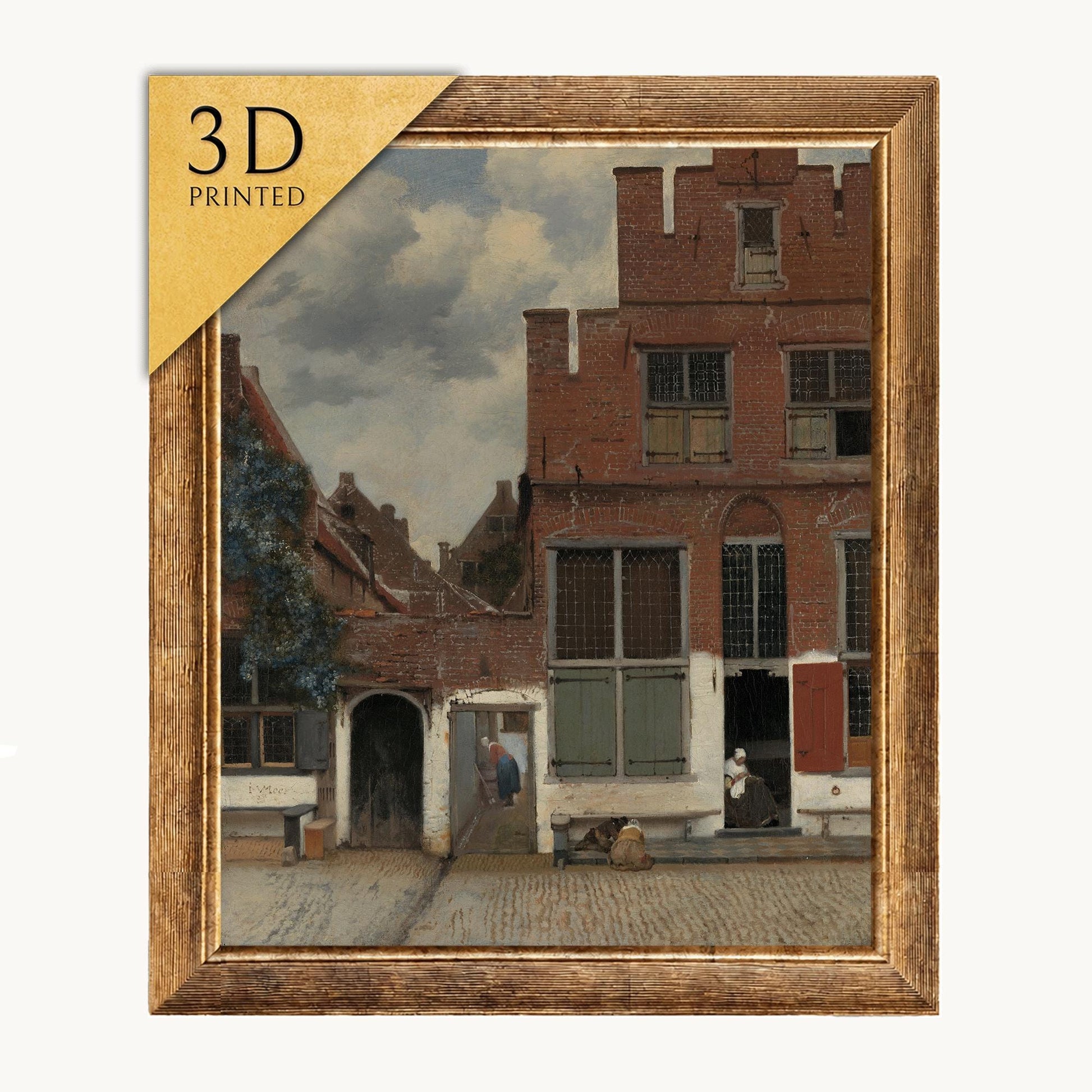 The Little Street by Vermeer: 3D Textured Art Print