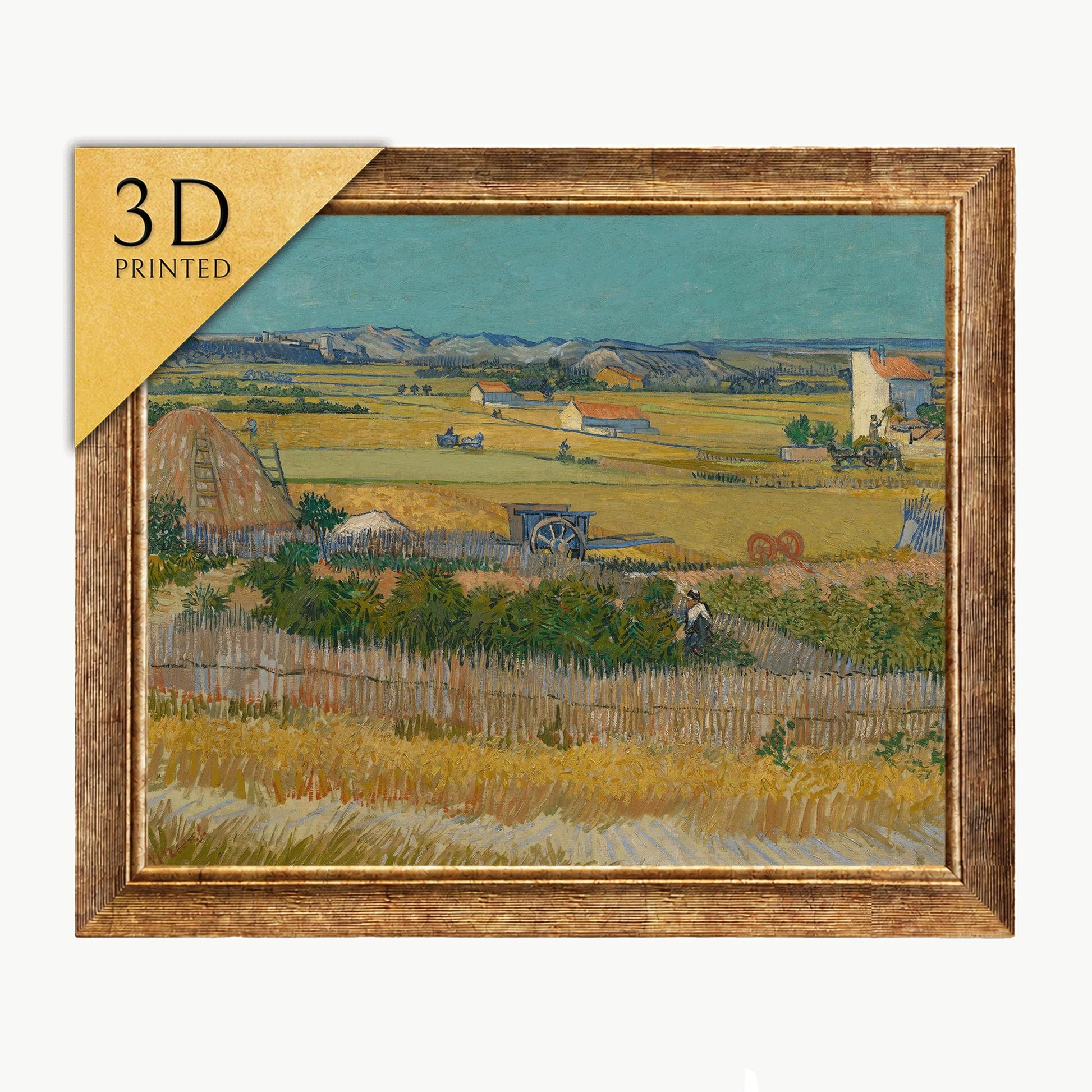 Van Gogh 'The Harvest' 3D Textured Print: Impasto Style