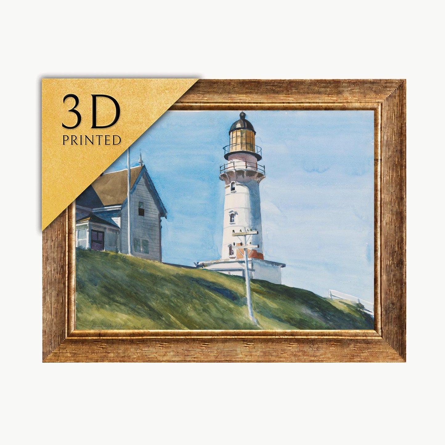 Edward Hopper - Light at Two Lights: 3D Textured Print