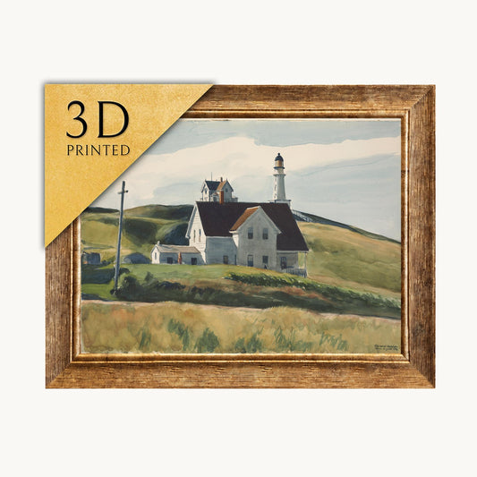 Edward Hopper Print: Hill and Houses, Cape Elizabeth, 3D Textured Art