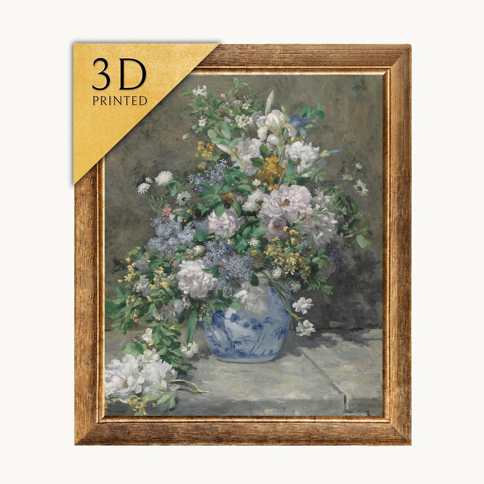 Renoir Spring Bouquet: 3D Printed Textured Floral Still Life