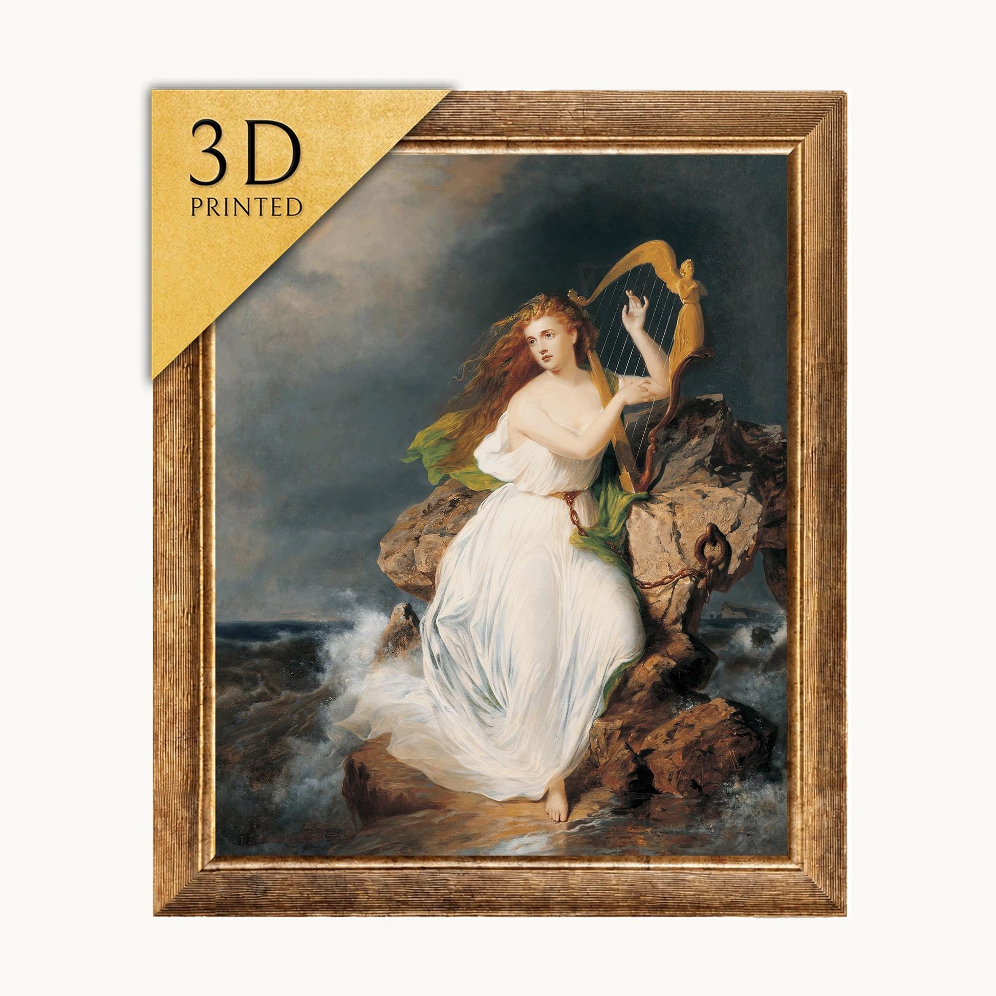 The Harp of Erin 3D Print: Thomas Buchanan Read Textured Oil Painting