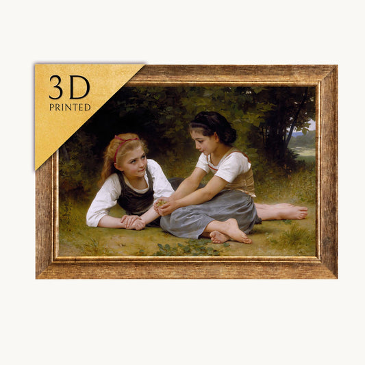 The Nut Gatherers 3D Print: William Adolphe Bouguereau Textured Art