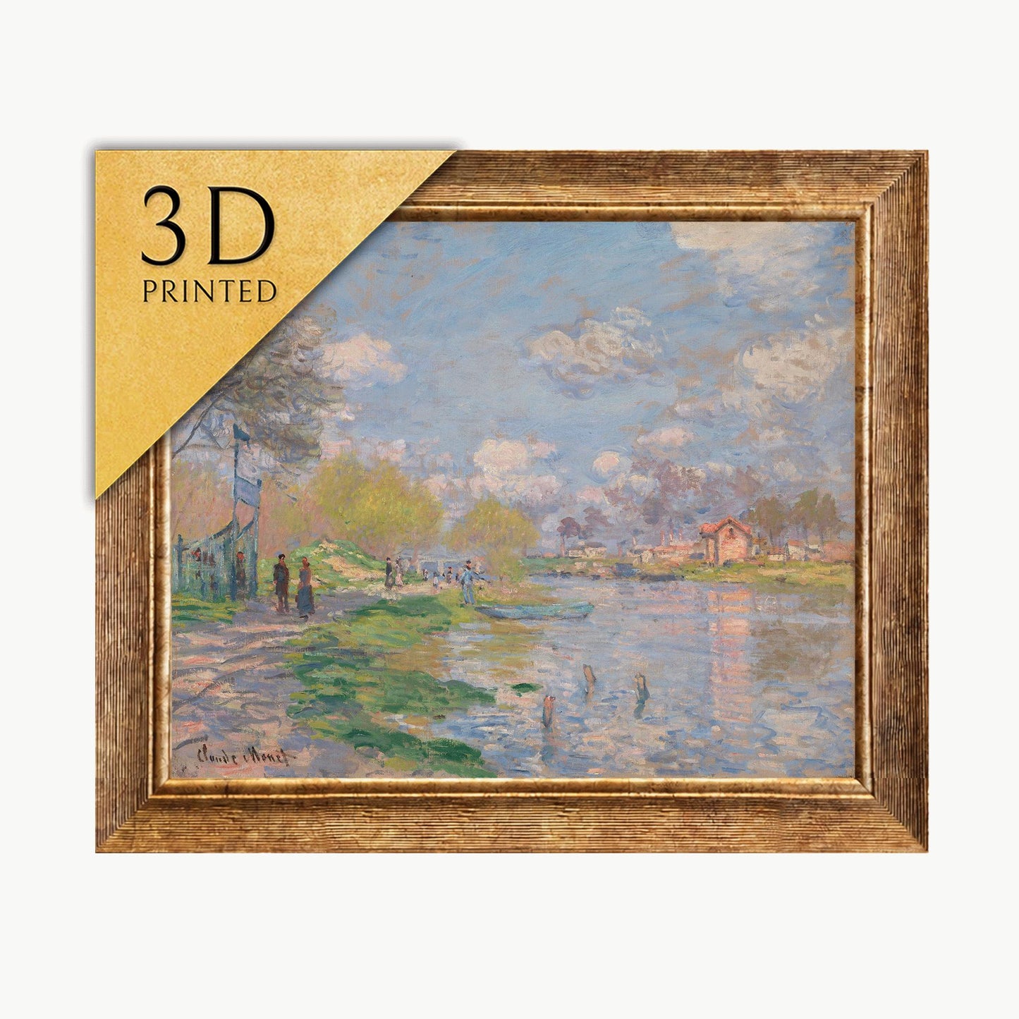 Claude Monet - Spring by the Seine: 3D Textured Print