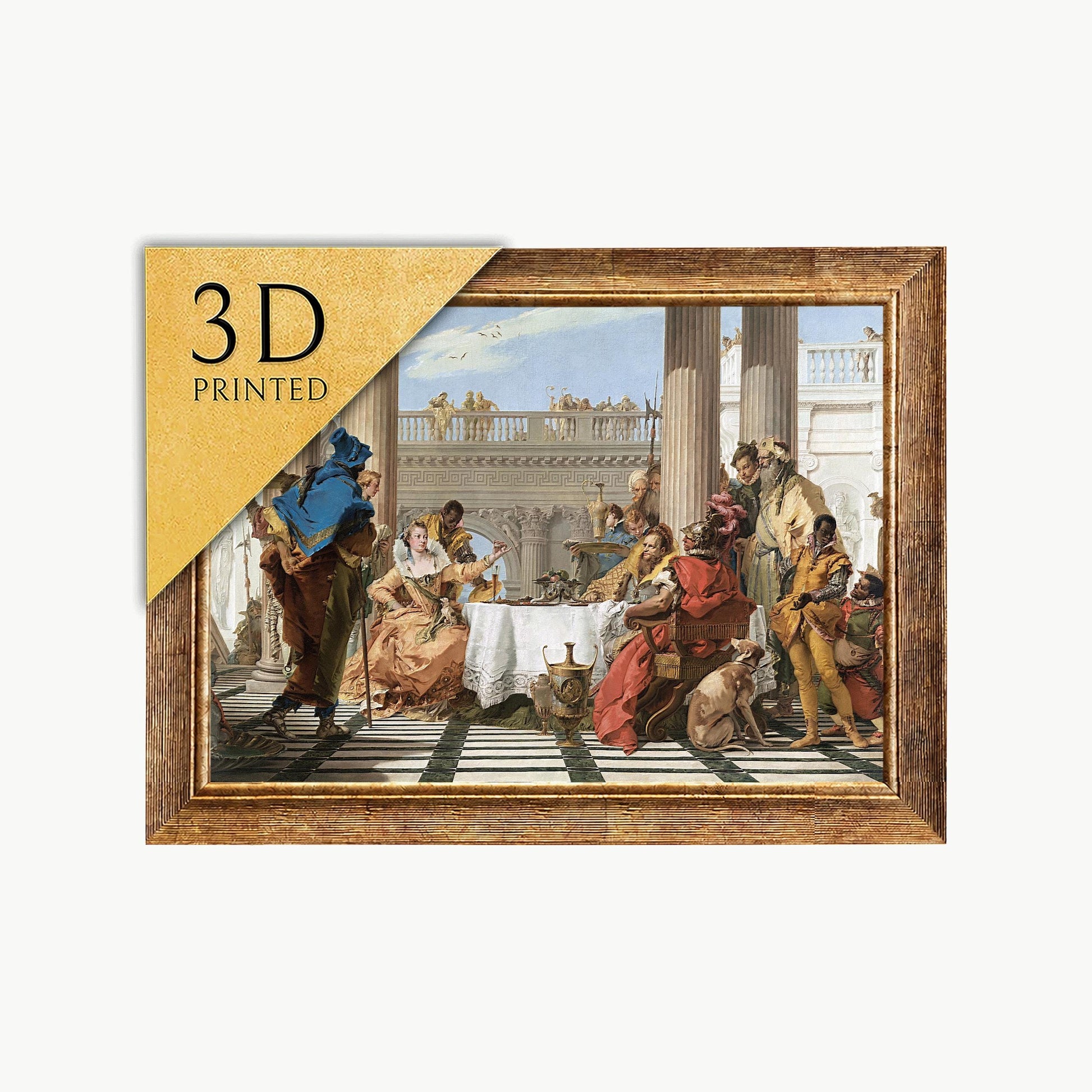 The Banquet of Cleopatra 3D Print: Giovanni Battista Tiepolo Textured Art