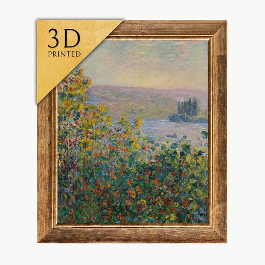 Monet Flower Beds at Vetheuil: 3D Textured Art Print