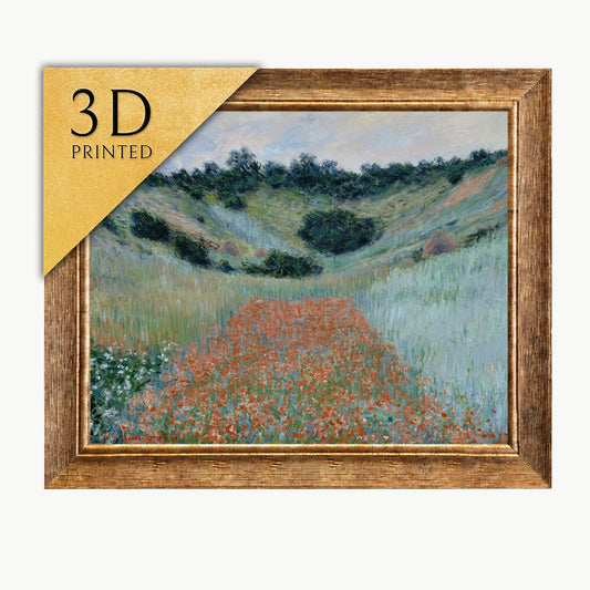 Monet Poppy Field 3D Print: Textured Impressionist Art