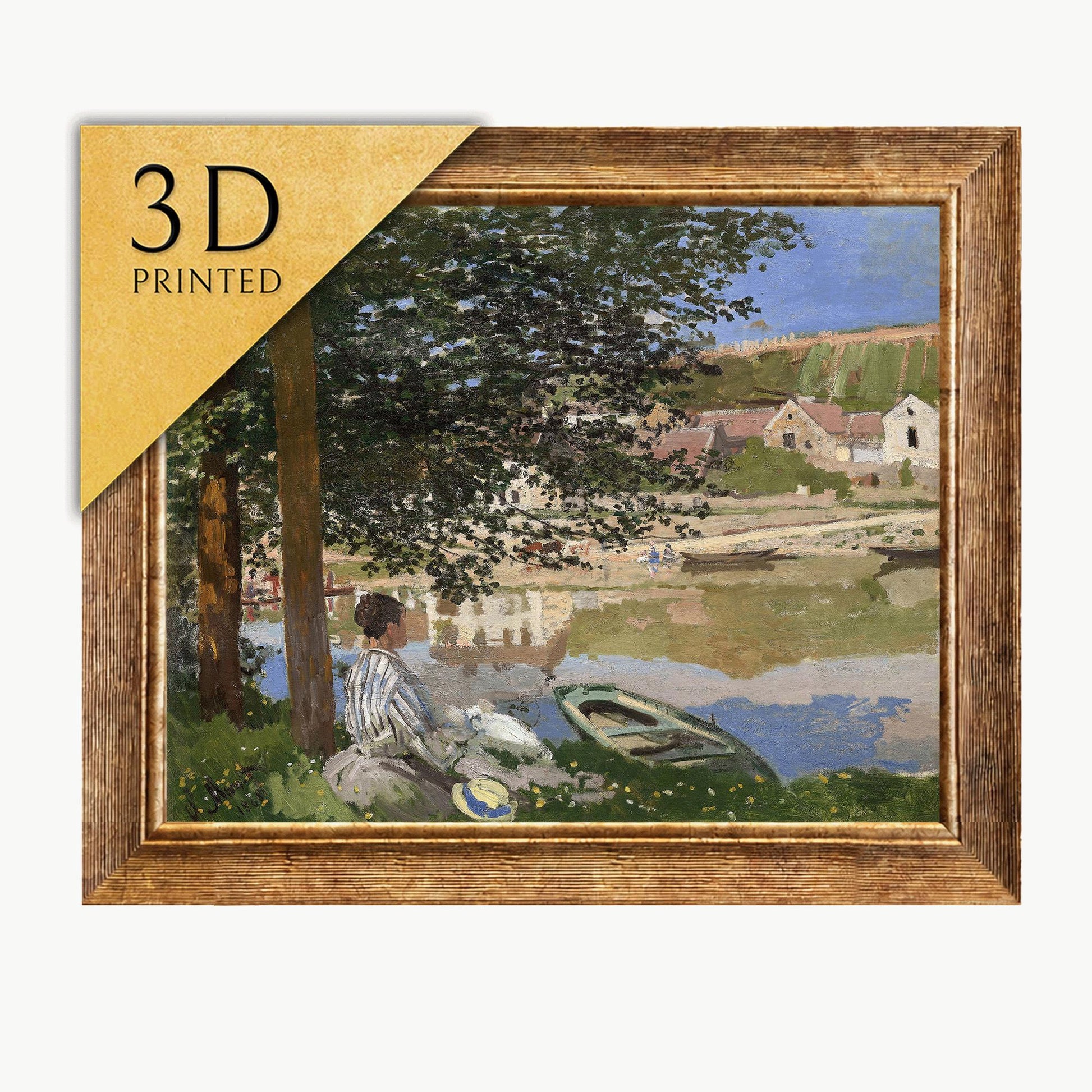 Monet's 'On the Bank of the Seine' 3D Textured Print