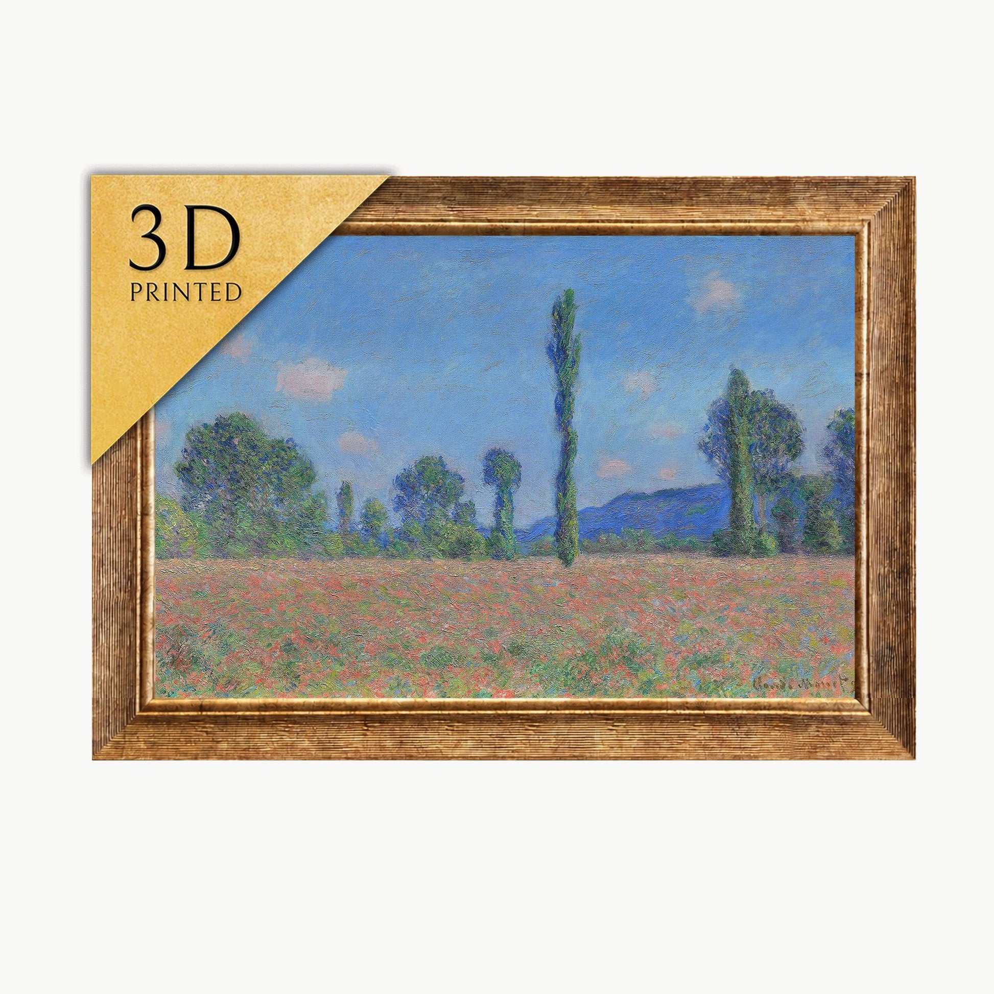 3D Printed Claude Monet Poppy Field: Giverny Textured Art