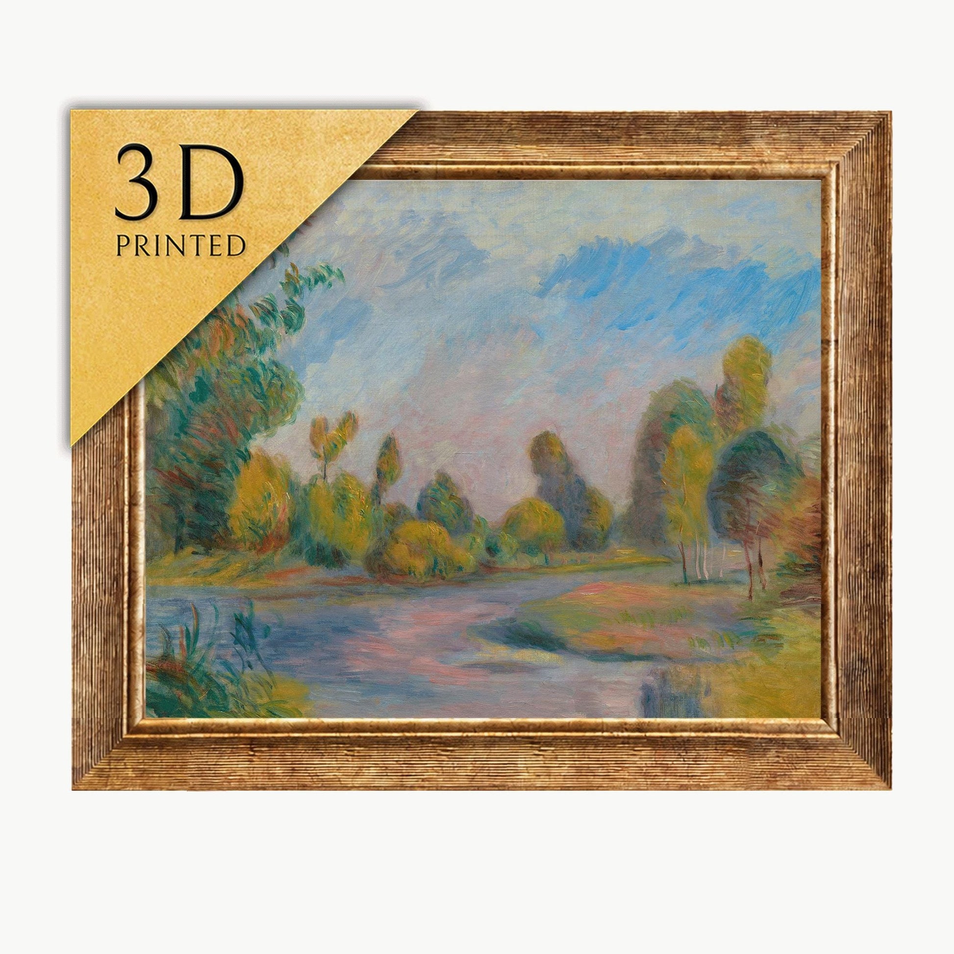 Renoir "Au bord de la rivière" 3D Print: Textured Impressionist Art
