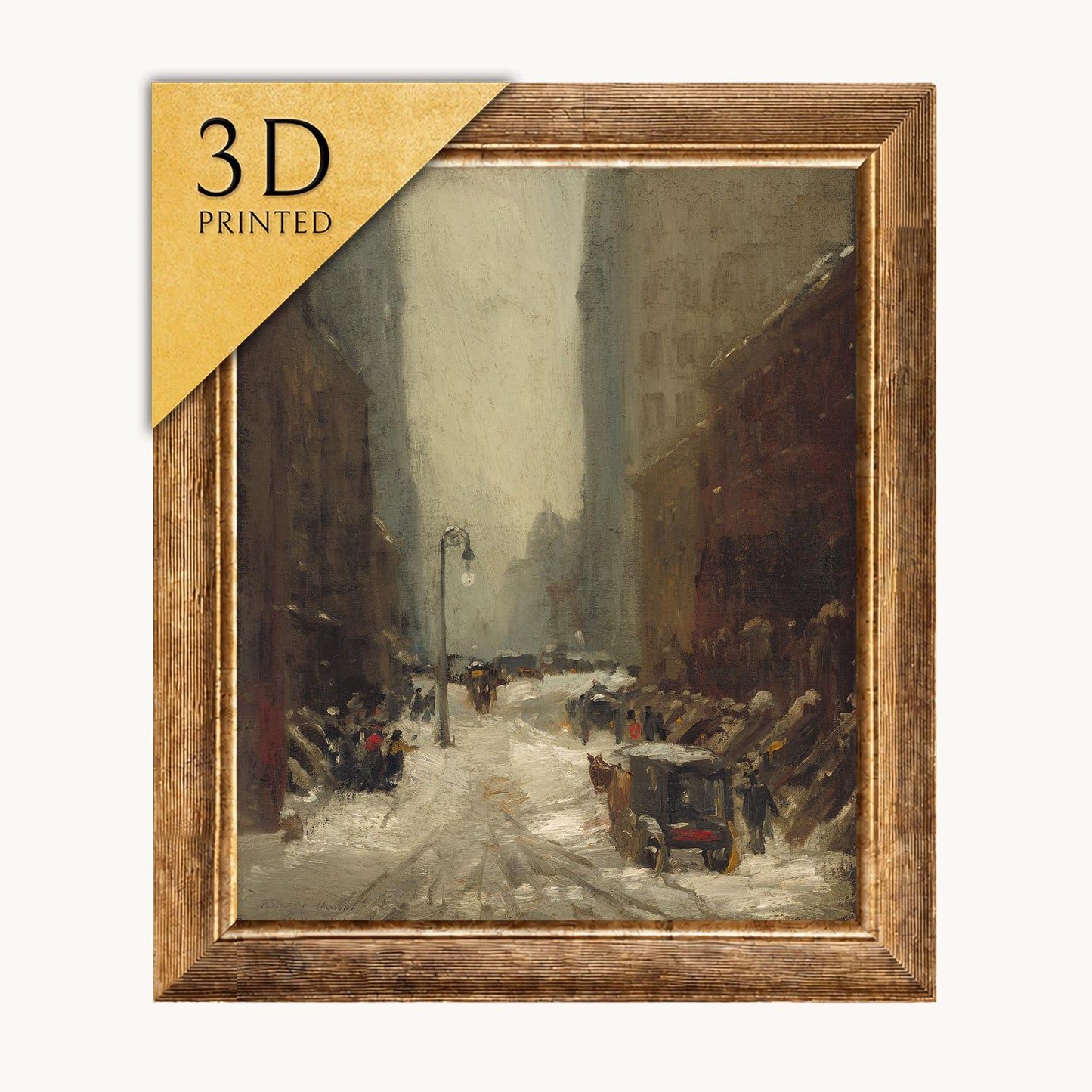 Robert Henri - Snow in New York: 3D Textured Print