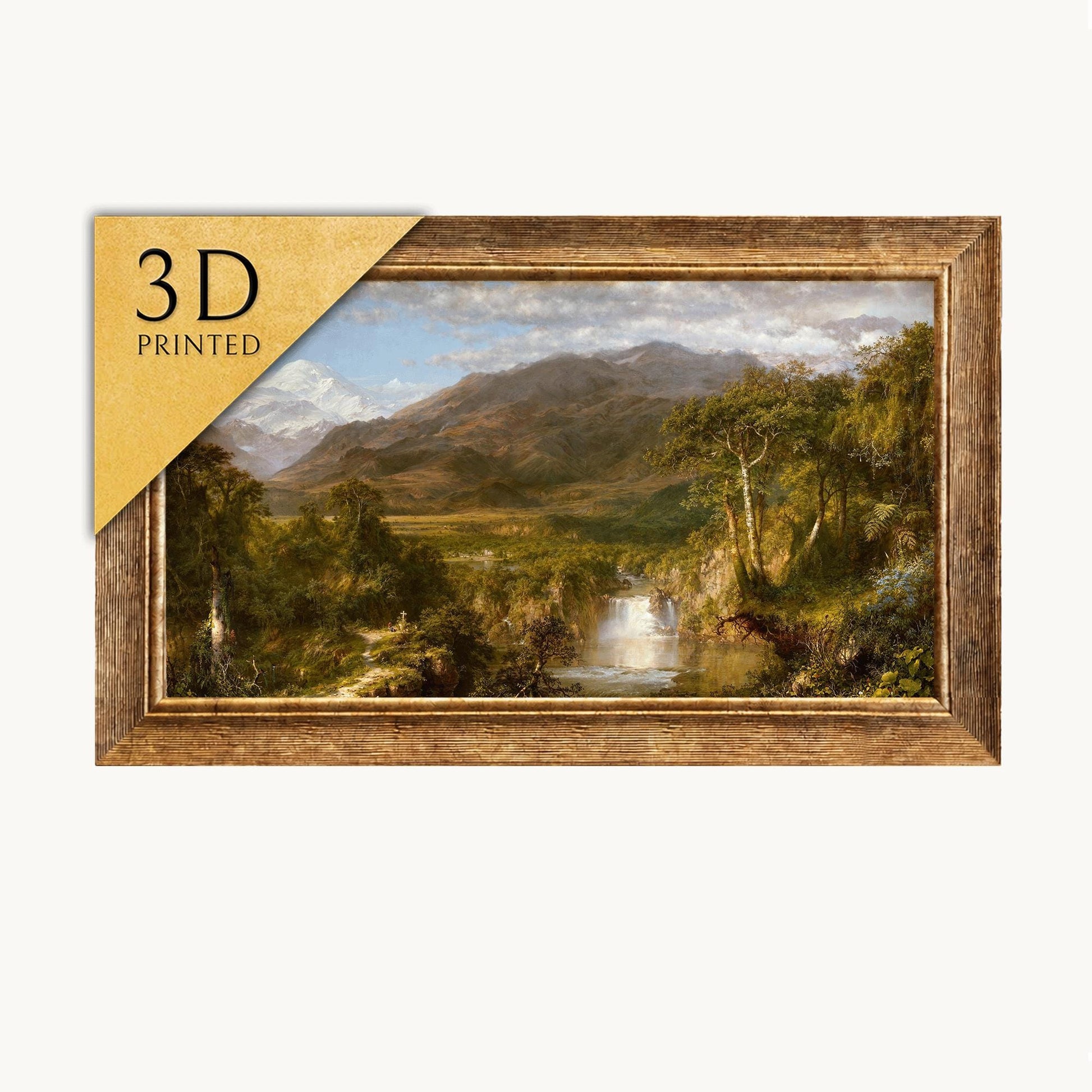 Heart of the Andes 3D Print: Frederic Edwin Church Textured Oil Painting