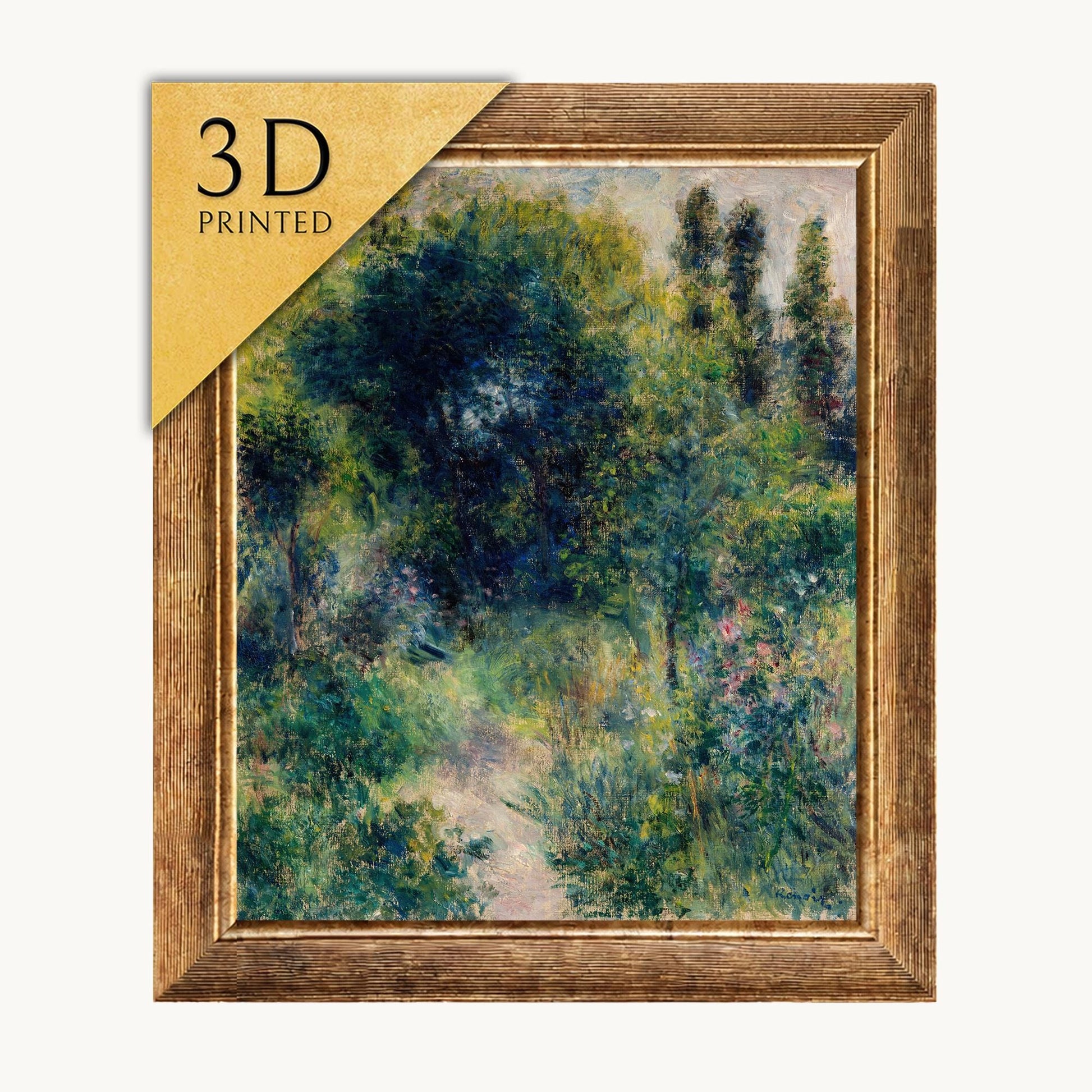 Renoir Garden 3D Print: Textured Brushstrokes, Impressionist Art