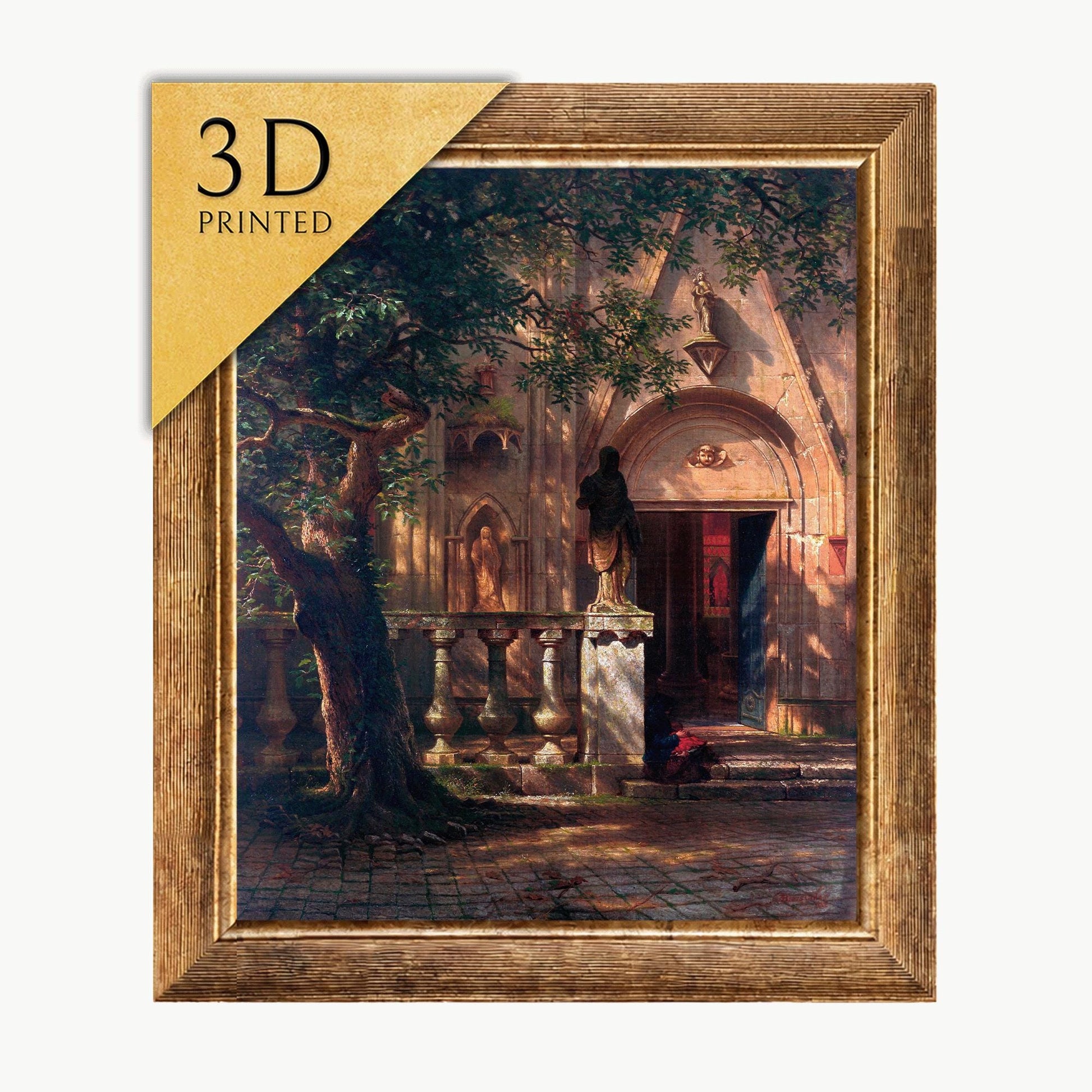 Albert Bierstadt Sunlight and Shadow 3D Print: Textured Oil Painting Reproduction