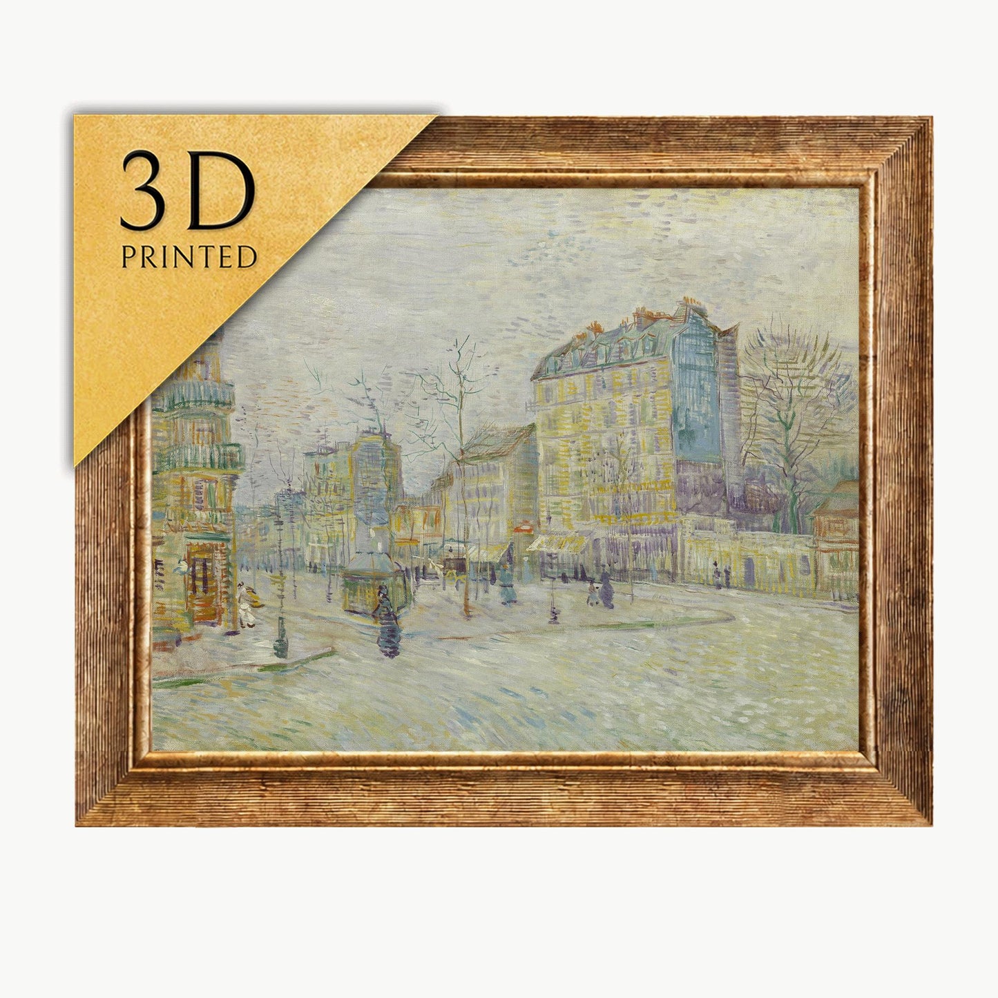 3D Printed 'Boulevard de Clichy' by Claude Monet: Textured Art Reproduction
